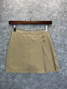 Lands End Girls Knit Skort Size 12 Tan Khaki School Uniform Skirt Casual Preppy - Picture 1 of 10