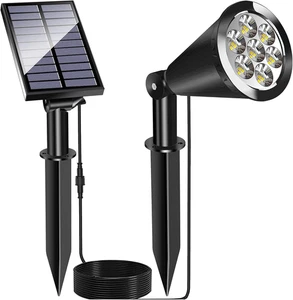 1 Stück Solar Spot Leuchte Außen, Wasserdicht Solar LED Landschaft Lichter Dämmerung bis Morgengrauen - Bild 1 von 12