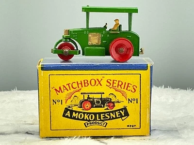 Rodillo de carretera vintage Matchbox #1A Aveling, 1953, como nuevo en caja todo original Foto 1 de 4