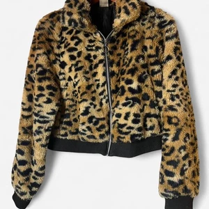 Y2K Faux fur leopard print jacket size 7/9 - Picture 1 of 3