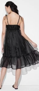 Women's Organza Midi Babydoll Dress - Wild Fable Black M: Adjustable Strap, Sz M - Picture 1 of 2