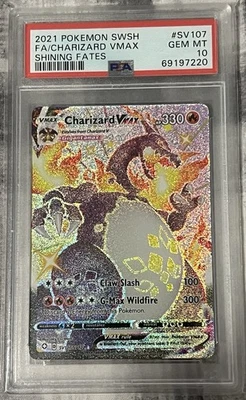 2021 Pokemon Charizard VMAX Shining Fates Full Art SV107 PSA 10 Gem Mint - Image 1 of 2