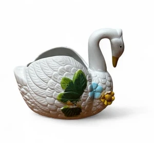 Vintage Artmark White Ceramic Swan Planter Homedecor - Picture 1 of 11