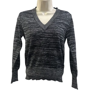 Maglione donna vintage Bandini acrilico scintillante - nero argento - taglia small - Foto 1 di 7