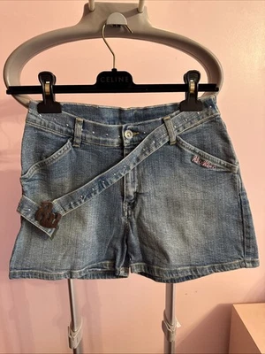 Pantalones Cortos Vaqueros Vintage Y2K Rocawear Con Rocawear En el Culo y Cinturón Niñas 16 Foto 1 de 4