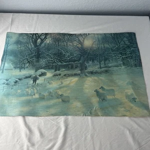 Joseph Farquharson 29x19 Vintage Print On Canvas “The Shortening Winter’s Day…” - Picture 1 of 6