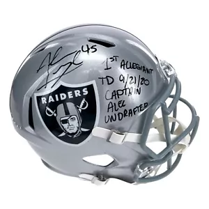 Alec Ingold signierter Las Vegas Raiders FS Helm beschriftet Echtheitszertifikat Inschriften - Bild 1 von 6