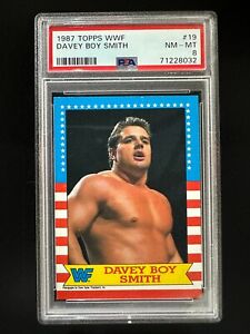 1987 Topps WWF #19 Davey Boy Smith - PSA 8