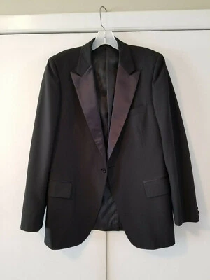 Chaqueta y pantalón esmoquin negro clásico para hombre satinado - 42R - graduación boda - bonito Foto 1 de 4