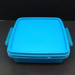 Vintage Tupperware 1362-17 Olive Teal contenitore e coperchio 1363-21 conservazione panini - Foto 1 di 5