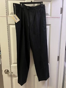 Ermenegildo Zegna Mens Dress Pants Size 50 100% Cotton Black NWT - Picture 1 of 10