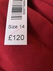 NEW PHASE EIGHT RUCHED DRESS SIZE UK 14 US 10 US RED 63% POLYESTER 32% VISCOSE