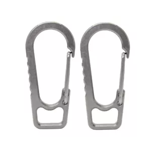 Titanium Alloy Carabiner Spring Snap Hook Clip Key Hold EDC Buckle Tool 2PC - Picture 1 of 4
