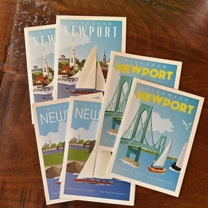 Discover Newport RI (Set of 6) Sailboat Greeting Cards Bridge 2021? NIP - Picture 1 of 6