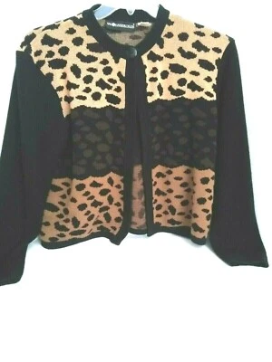 Women's Sag Harbor Animal Print Cardigan - Image 1 of 3