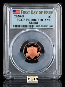 2019-S Lincoln Cent PR70RD DCAM PCGS PR70 cameo profondo primo giorno di emissione - Foto 1 di 2