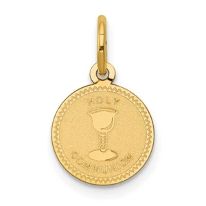 14k Yellow Gold Holy Communion Charm Pendant 0.67 Inch - Picture 1 of 4