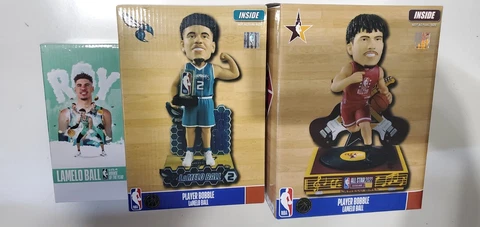 Lamelo Ball #2 Charlotte Hornets 3 Bobblehead Lot Rookie Of The Year Allstar Cover