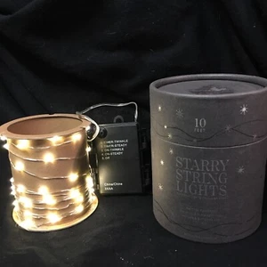 Restoration Hardware Starry String Lights Diamonds on Silver Wire 10 feet - Picture 1 of 8