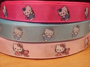 Hello Kitty grosgrain ribbon 5/8" total 6 yards Hair bow Gift Scrapbook Easter - Picture 1 of 4