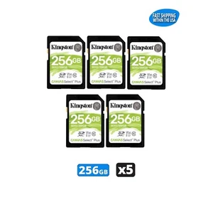 256GB Kingston Canvas Select Plus SD Memory Card Camera/Trail Cam/Computers 5 Pk - Picture 1 of 6