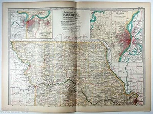 Northern Missouri - Original 1902 Map by The Century Company - Bild 1 von 3