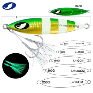 OCEAN CAT Lanzamiento Lento Jigging Plantillas de Pesca de Agua Salada Señuelo Caída Rápida Plantilla Cebos - Imagen 1 de 13