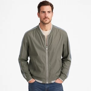 HUGO BOSS Green Label Bomber Jacket XL Olive Gray Green Zip Up Lightweight - Picture 1 of 6