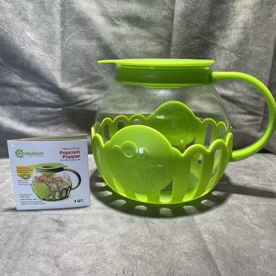 Ecoolution 3 en 1 Microondas Micro-Pop Palomitas Popper Vidrio Borosilicato NUEVO Verde Foto 1 de 3