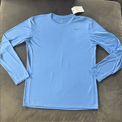 Camiseta de entrenamiento de manga larga Dri-Fit azul claro para hombre Nike 727980-448 talla M nueva con etiquetas Foto 1 de 4