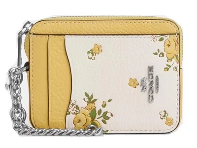 CAOCH Women's Floral Embossed Chain Zipper Coin Purse for Cards Coins and ID - Image 1 of 3