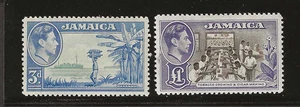 Jamaica Scott #140-#141 conjunto 1949 con bisagras como nuevo, Bannana & Tobacco Industry, sin usar, buen estado - Imagen 1 de 2