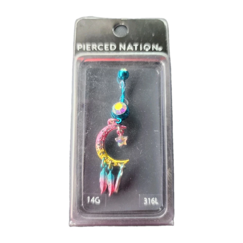 Anillo ombligo Spencers Pierced Nation Moon Dreamcatcher 14G Foto 1 de 2