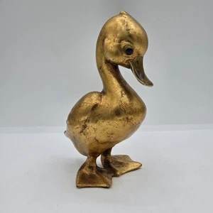 VTG Ceramic Duckling Anthony Freeman McFarlin Pottery Gold Leaf Mr Duck 125 8in - Picture 1 of 11