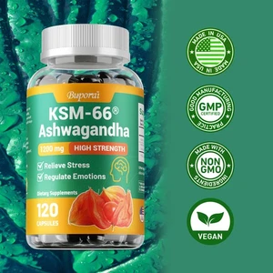KSM-66 Ashwagandha 1200 mg - Mejora la energía física, el enfoque y el apoyo al estado de ánimo - Imagen 1 de 13