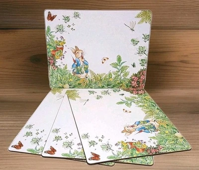 Pottery Barn S/4 Peter Rabbit Hardmats 16" NIB Beatrix Potter Easter Spring - Image 1 of 4
