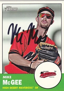 MIKE McGEE HIGH DESERT MAVERICKS SIGNED 2012 TOPPS HERITAGE MINOR LEAGUE CARD - Picture 1 of 1