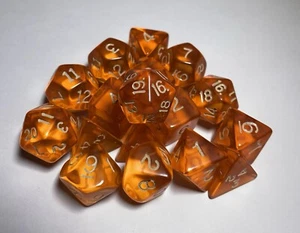Vintage Chessex Orange Gem RPG D&D Dice Set Rare - Picture 1 of 7