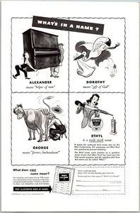 PRINT AD 1942 Ethyl Antiknock Fluid Gasoline What's in a Name 6.75 x 10 - Picture 1 of 3