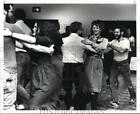 1985 Press Photo Contra Dancing at St Patric's Church in Cleveland Heights