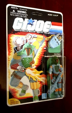 2022 GI Joe BM Vintage MADALORIAN Style Cobra BOBA FETT BATS B.A.T.S. Carded moc Cover