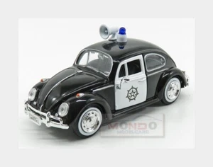 1:24 MotorMax Volkswagen Beetle Maggiolino Police 1959 Black White MTM79578 Mode - Foto 1 di 2