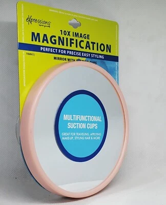 Travel Makeup Mirror 10x Magnifying With Two Suction Cups Cosmetics 14 - Image 1 of 4