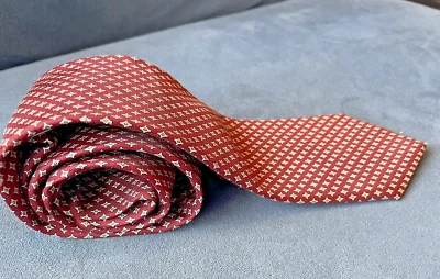 "Corbata de colección Cravats by Tonino Firenze para hombres roja rubí con estampado de diamantes 59"""  Foto 1 de 4