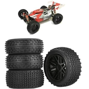 4Pcs Rubber Wheel Tires Wheel Hub For Wltoys 1/10 1/12 1/14 104001 124019 RC Car - Picture 1 of 10