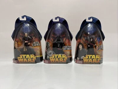 Lot of 3 Sith Lords - 2005 Star Wars Revenge of the Sith, Darth Vader, Emperor - Image 1 of 4