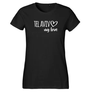 Damen T-Shirt Tel Aviv my love Oberteil Gr. XS-XXL Geschenkidee Souvenir Präsent - Bild 1 von 15