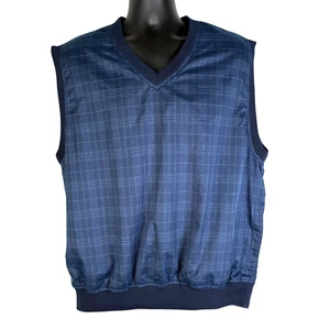 Tommy Hilfiger Golfweste Herren groß gefüttert Pullover blau kariert ärmellos - Bild 1 von 12