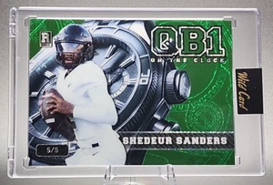 Shedeur Sanders 5/5 2024 Wild Card QB1 Rookie RC Verde Platino Marrones Colorado - Imagen 1 de 2