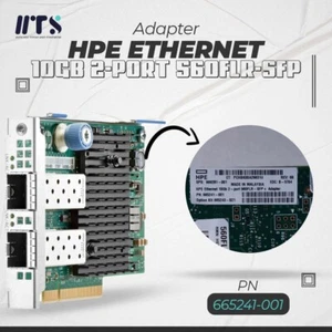 HPE Ethernet 10Gb 2-Port 560FLR-SFP + Adapter PN: 665241-001 - Photo 1/1